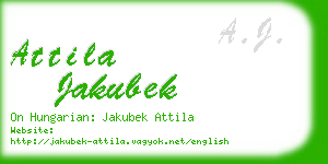 attila jakubek business card